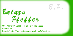 balazs pfeffer business card
